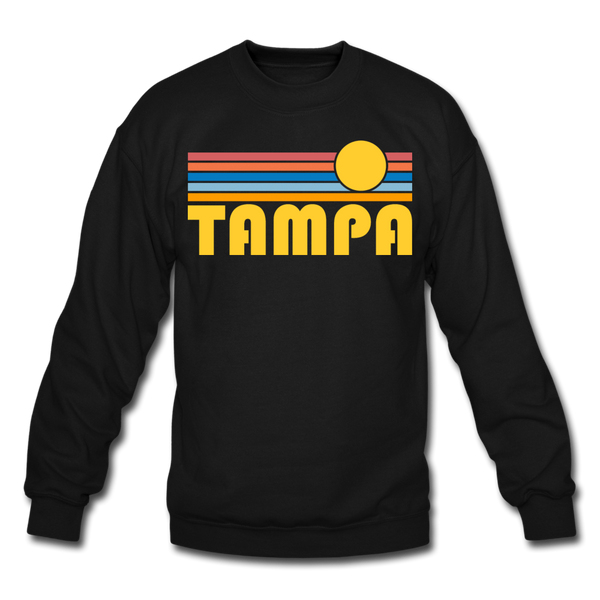 Tampa, Florida Sweatshirt - Retro Sunrise Tampa Crewneck Sweatshirt - black