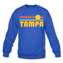 Tampa, Florida Sweatshirt - Retro Sunrise Tampa Crewneck Sweatshirt - royal blue