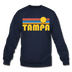 Tampa, Florida Sweatshirt - Retro Sunrise Tampa Crewneck Sweatshirt - navy