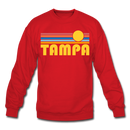 Tampa, Florida Sweatshirt - Retro Sunrise Tampa Crewneck Sweatshirt - red