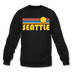 Seattle, Washington Sweatshirt - Retro Sunrise Seattle Crewneck Sweatshirt - black
