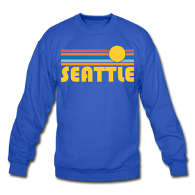 Seattle, Washington Sweatshirt - Retro Sunrise Seattle Crewneck Sweatshirt