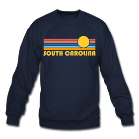 South Carolina Sweatshirt - Retro Sunrise South Carolina Crewneck Sweatshirt - navy