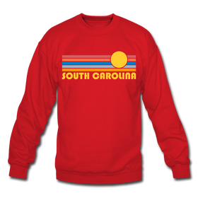 South Carolina Sweatshirt - Retro Sunrise South Carolina Crewneck Sweatshirt - red