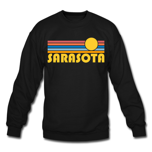 Sarasota, Florida Sweatshirt - Retro Sunrise Sarasota Crewneck Sweatshirt - black