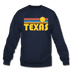 Texas Sweatshirt - Retro Sunrise Texas Crewneck Sweatshirt - navy