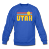 Utah Sweatshirt - Retro Sunrise Utah Crewneck Sweatshirt - royal blue