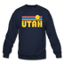 Utah Sweatshirt - Retro Sunrise Utah Crewneck Sweatshirt - navy