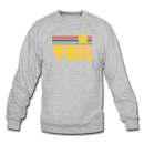 Vail, Colorado Sweatshirt - Retro Sunrise Vail Crewneck Sweatshirt - heather gray