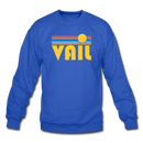 Vail, Colorado Sweatshirt - Retro Sunrise Vail Crewneck Sweatshirt - royal blue
