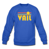 Vail, Colorado Sweatshirt - Retro Sunrise Vail Crewneck Sweatshirt - royal blue