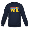 Vail, Colorado Sweatshirt - Retro Sunrise Vail Crewneck Sweatshirt - navy