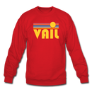 Vail, Colorado Sweatshirt - Retro Sunrise Vail Crewneck Sweatshirt - red