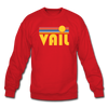 Vail, Colorado Sweatshirt - Retro Sunrise Vail Crewneck Sweatshirt - red