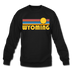 Wyoming Sweatshirt - Retro Sunrise Wyoming Crewneck Sweatshirt - black