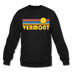 Vermont Sweatshirt - Retro Sunrise Vermont Crewneck Sweatshirt - black