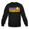 Vermont Sweatshirt - Retro Sunrise Vermont Crewneck Sweatshirt - black