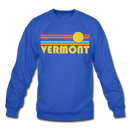 Vermont Sweatshirt - Retro Sunrise Vermont Crewneck Sweatshirt - royal blue