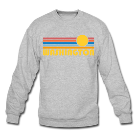 Washington Sweatshirt - Retro Sunrise Washington Crewneck Sweatshirt