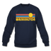 Washington Sweatshirt - Retro Sunrise Washington Crewneck Sweatshirt - navy