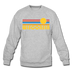 Wisconsin Sweatshirt - Retro Sunrise Wisconsin Crewneck Sweatshirt - heather gray