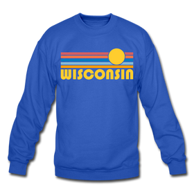 Wisconsin Sweatshirt - Retro Sunrise Wisconsin Crewneck Sweatshirt