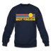 West Virginia Sweatshirt - Retro Sunrise West Virginia Crewneck Sweatshirt - navy