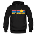 Anna Maria Island, Florida Hoodie - Retro Sunrise Anna Maria Island Crewneck Hooded Sweatshirt - black