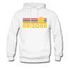 Arizona Hoodie - Retro Sunrise Arizona Crewneck Hooded Sweatshirt - white
