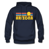 Arizona Hoodie - Retro Sunrise Arizona Crewneck Hooded Sweatshirt - navy