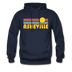 Asheville, North Carolina Hoodie - Retro Sunrise Asheville Crewneck Hooded Sweatshirt - navy