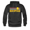 Asheville, North Carolina Hoodie - Retro Sunrise Asheville Crewneck Hooded Sweatshirt - charcoal gray