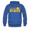 Atlanta, Georgia Hoodie - Retro Sunrise Atlanta Crewneck Hooded Sweatshirt - royal blue