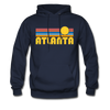 Atlanta, Georgia Hoodie - Retro Sunrise Atlanta Crewneck Hooded Sweatshirt - navy