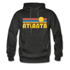 Atlanta, Georgia Hoodie - Retro Sunrise Atlanta Crewneck Hooded Sweatshirt - charcoal gray