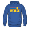 Boise, Idaho Hoodie - Retro Sunrise Boise Crewneck Hooded Sweatshirt - royal blue
