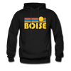 Boise, Idaho Hoodie - Retro Sunrise Boise Crewneck Hooded Sweatshirt - black
