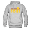 Boise, Idaho Hoodie - Retro Sunrise Boise Crewneck Hooded Sweatshirt - heather gray
