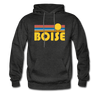 Boise, Idaho Hoodie - Retro Sunrise Boise Crewneck Hooded Sweatshirt - charcoal gray