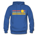 Breckenridge, Colorado Hoodie - Retro Sunrise Breckenridge Crewneck Hooded Sweatshirt - royal blue