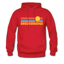 Breckenridge, Colorado Hoodie - Retro Sunrise Breckenridge Crewneck Hooded Sweatshirt - red