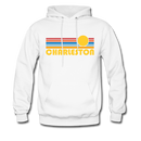 Charleston, South Carolina Hoodie - Retro Sunrise Charleston Crewneck Hooded Sweatshirt - white
