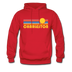 Charleston, South Carolina Hoodie - Retro Sunrise Charleston Crewneck Hooded Sweatshirt - red