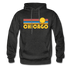 Chicago, Illinois Hoodie - Retro Sunrise Chicago Crewneck Hooded Sweatshirt - charcoal gray