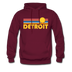 Detroit, Michigan Hoodie - Retro Sunrise Detroit Crewneck Hooded Sweatshirt - burgundy