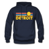 Detroit, Michigan Hoodie - Retro Sunrise Detroit Crewneck Hooded Sweatshirt - navy