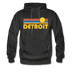 Detroit, Michigan Hoodie - Retro Sunrise Detroit Crewneck Hooded Sweatshirt - charcoal gray