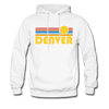 Denver, Colorado Hoodie - Retro Sunrise Denver Crewneck Hooded Sweatshirt - white
