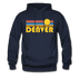 Denver, Colorado Hoodie - Retro Sunrise Denver Crewneck Hooded Sweatshirt - navy