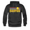 Denver, Colorado Hoodie - Retro Sunrise Denver Crewneck Hooded Sweatshirt - charcoal gray